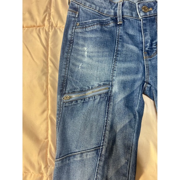White House Black Market Skimmer Jeans Womens Size 00 Blue Wash Zip Pockets - Picture 7 of 9
